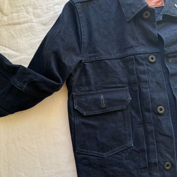 ONI Denim Denim Jacket Type II Double Indigo Overdyed Trucker Men’s Size 36 - Picture 2 of 13
